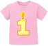 Baby T-Shirt kurzarm Babyshirt mit Aufdruck erster Geburtstag eins 1 Jahr Zahl Mädchen Jungen Shirt Moonworks®preview