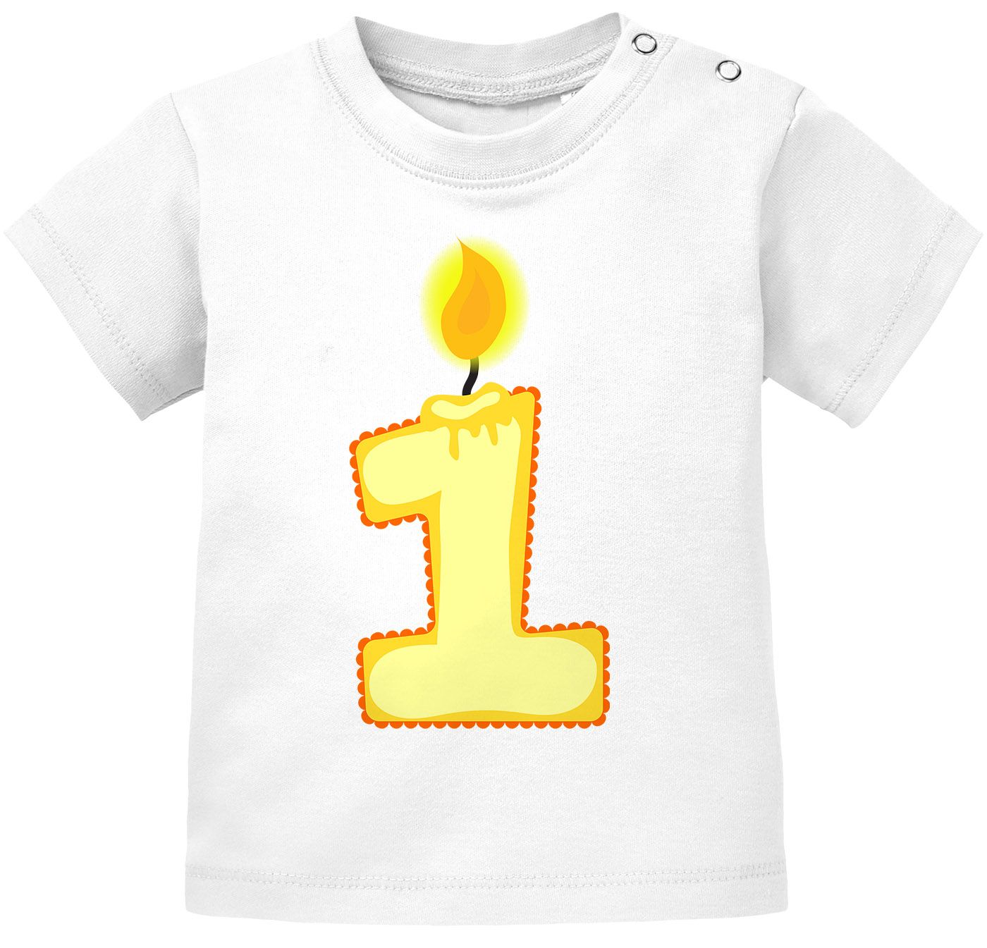 Baby T-Shirt kurzarm Babyshirt mit Aufdruck erster Geburtstag eins 1 Jahr Zahl Mädchen Jungen Shirt Moonworks®
