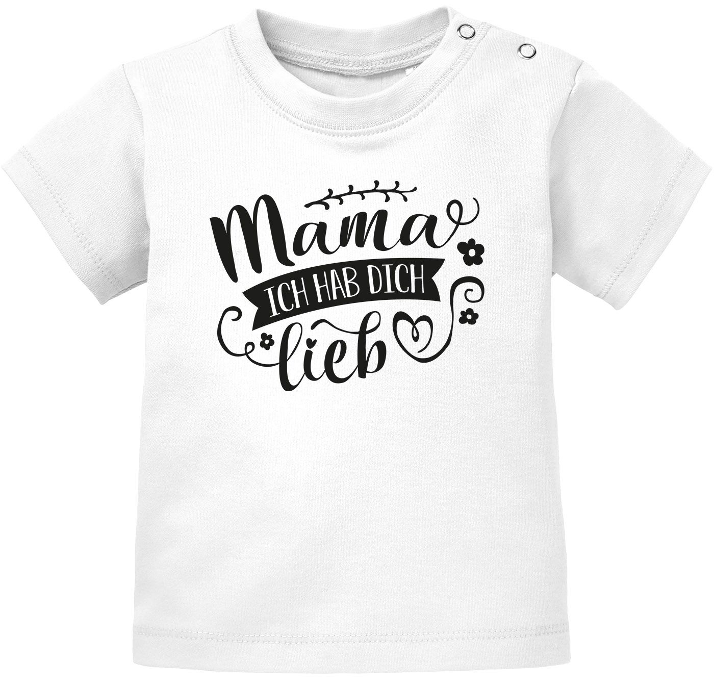 Baby T-Shirt kurzarm Ich hab dich lieb Geschenk für Mama Muttertag Geburtstag Bio-Baumwolle SpecialMe® 