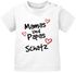 Baby T-Shirt kurzarm mit Spruch Mamas/Papas Schatz mit Herzen Jungen Mädchen Shirt Moonworks®preview
