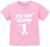 Baby T-Shirt kurzarm Spruch Ich bin schon 1 - 1. Geburtstag Baby Kinder Geschenk für Einjährige Moonworks®preview