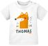 Baby T-Shirt mit Namen personalisiert Fuchs Fox Tiere Tiermotiv Junge Mädchen kurzarm Bio-Baumwolle SpecialMe®preview