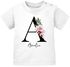 Baby T-Shirt mit Namen personalisiert Monogramm Initiale Anfangsbuchstabe und Name Mädchen kurzarm Bio-Baumwolle SpecialMe®preview