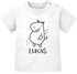 Baby T-Shirt mit Namen personalisiert Nilpferd lustige Zoo-Tiere Strichzeichung kurzarm Bio-Baumwolle SpecialMe®preview