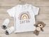 Baby T-Shirt mit Namen personalisiert Regenbogen Skandi Stil Mädchen Jungen kurzarm Bio-Baumwolle SpecialMe®preview