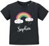 Baby T-Shirt mit Namen personalisiert Regenbogen Wolke Herz Junge Mädchen kurzarm Bio-Baumwolle SpecialMe®preview