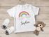 Baby T-Shirt mit Namen personalisiert Regenbogen Wolke Herz Junge Mädchen kurzarm Bio-Baumwolle SpecialMe®preview