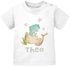 Baby T-Shirt mit Namen personalisiert und Baby-Dino Print Dinosaurier Junge Mädchen kurzarm Bio-Baumwolle SpecialMe®preview