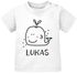 Baby T-Shirt mit Namen personalisiert Wal  lustige Unterwasser-Tiere Strichzeichung kurzarm Bio-Baumwolle SpecialMe®preview