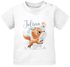 Baby T-Shirt mit Namen Tiermotive Bär Hase Fuchs personalisierte Geschenke Geburt Junge Mädchen kurzarm Bio-Baumwolle SpecialMe® preview