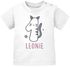 Baby T-Shirt mit Namen und Zahl Katze zum 1. oder 2. Geburtstag Geschenk für Einjährige Zweijährige Mädchen SpecialMe®preview