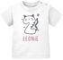 Baby T-Shirt mit Namen und Zahl Katze zum 1. oder 2. Geburtstag Geschenk für Einjährige Zweijährige Mädchen SpecialMe®preview