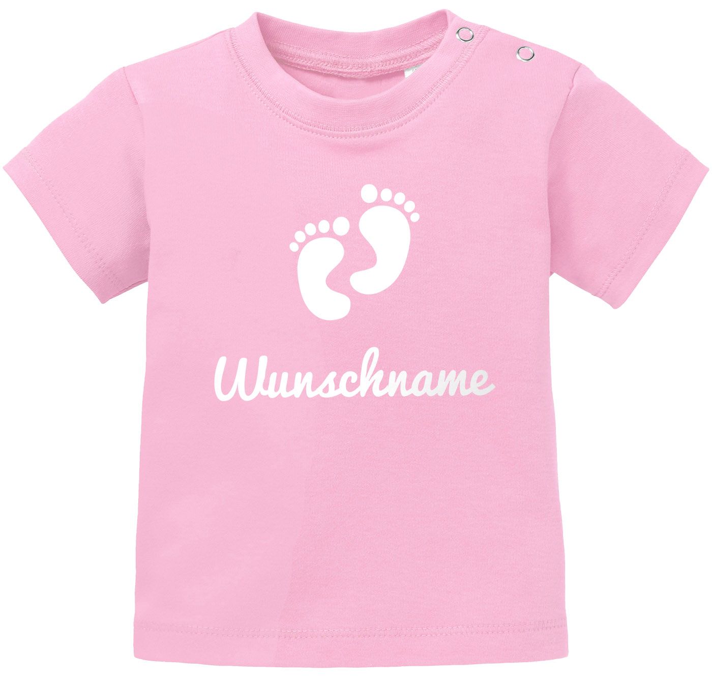 Baby T-Shirt personalisierbar mit Namen Babyfüßchen Wunschname personalisierte Geschenke Geburt Junge Mädchen kurzarm SpecialMe®