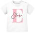 Baby T-Shirt personalisiert mit Namen und Anfangsbuchstabe Wunschname Pastell-Design Mädchen Jungen Baumwolle SpecialMe®preview