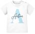 Baby T-Shirt personalisiert mit Namen und Anfangsbuchstabe Wunschname Pastell-Design Mädchen Jungen Baumwolle SpecialMe®preview