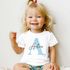 Baby T-Shirt personalisiert mit Namen und Anfangsbuchstabe Wunschname Pastell-Design Mädchen Jungen Baumwolle SpecialMe®preview