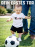 Baby T-Shirt WM Fußball-Sommer 2026 Deutschlandshirt Trikot-Stil personalisiert Name Nummer Fußball Fanshirt Baumwolle Moonworks®preview
