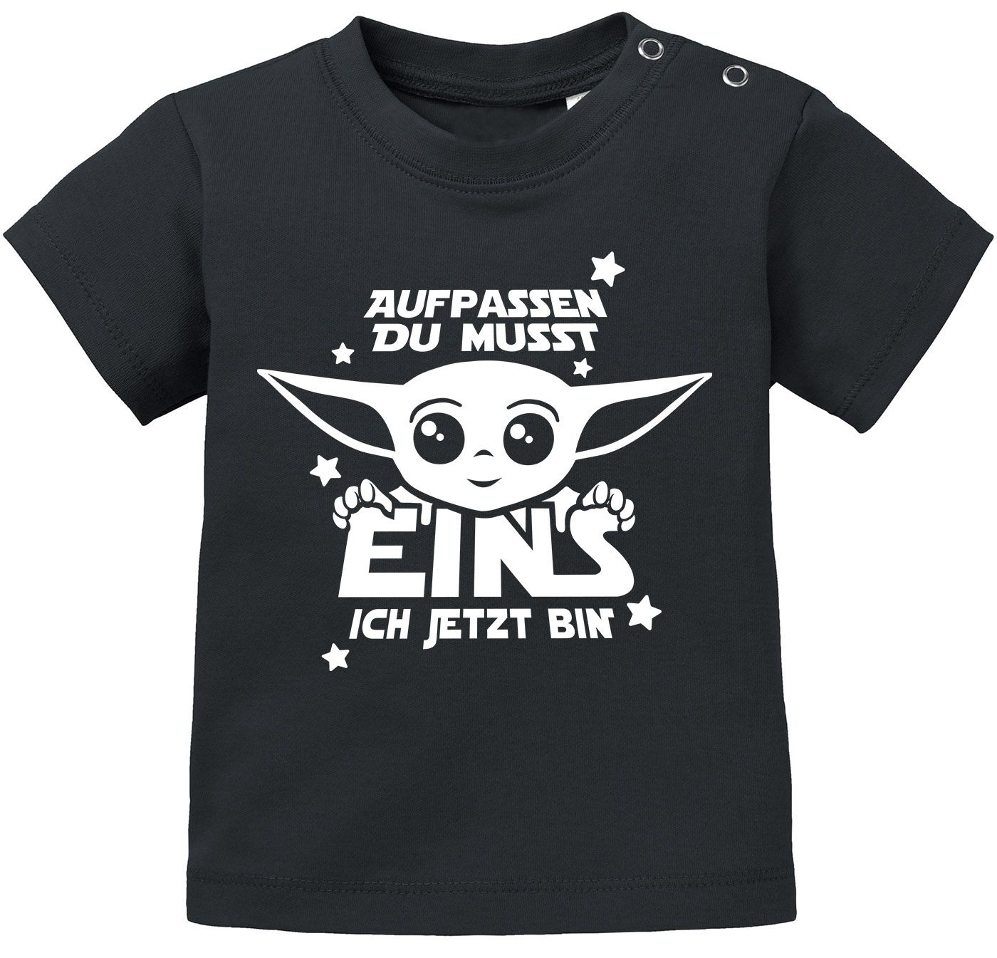 Baby T-Shirt Yoda Parodie erster oder zweiter Geburtstag lustiger Spruch Geburtstagsshirt kurzarm Bio-Baumwolle MoonWorks®
