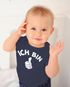 Babybody erster Geburtstag Ich bin 1 Comic-Hand Daumen Geschenk für einjähriges Kind kurzarm Body Baumwolle Moonworks®preview
