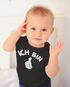 Babybody erster Geburtstag Ich bin 1 Comic-Hand Daumen Geschenk für einjähriges Kind kurzarm Body Baumwolle Moonworks®preview