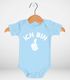 Babybody erster Geburtstag Ich bin 1 Comic-Hand Daumen Geschenk für einjähriges Kind kurzarm Body Baumwolle Moonworks®preview