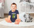 Babybody erster Geburtstag Krokodil Drache Pass auf Welt bin schon 1 kurzarm Body Bio-Baumwolle Moonworks®preview