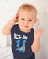 Babybody erster Geburtstag Spruch Ich bin 1 Dinosaurier Dino kurzarm Body Baumwolle Moonworks®preview