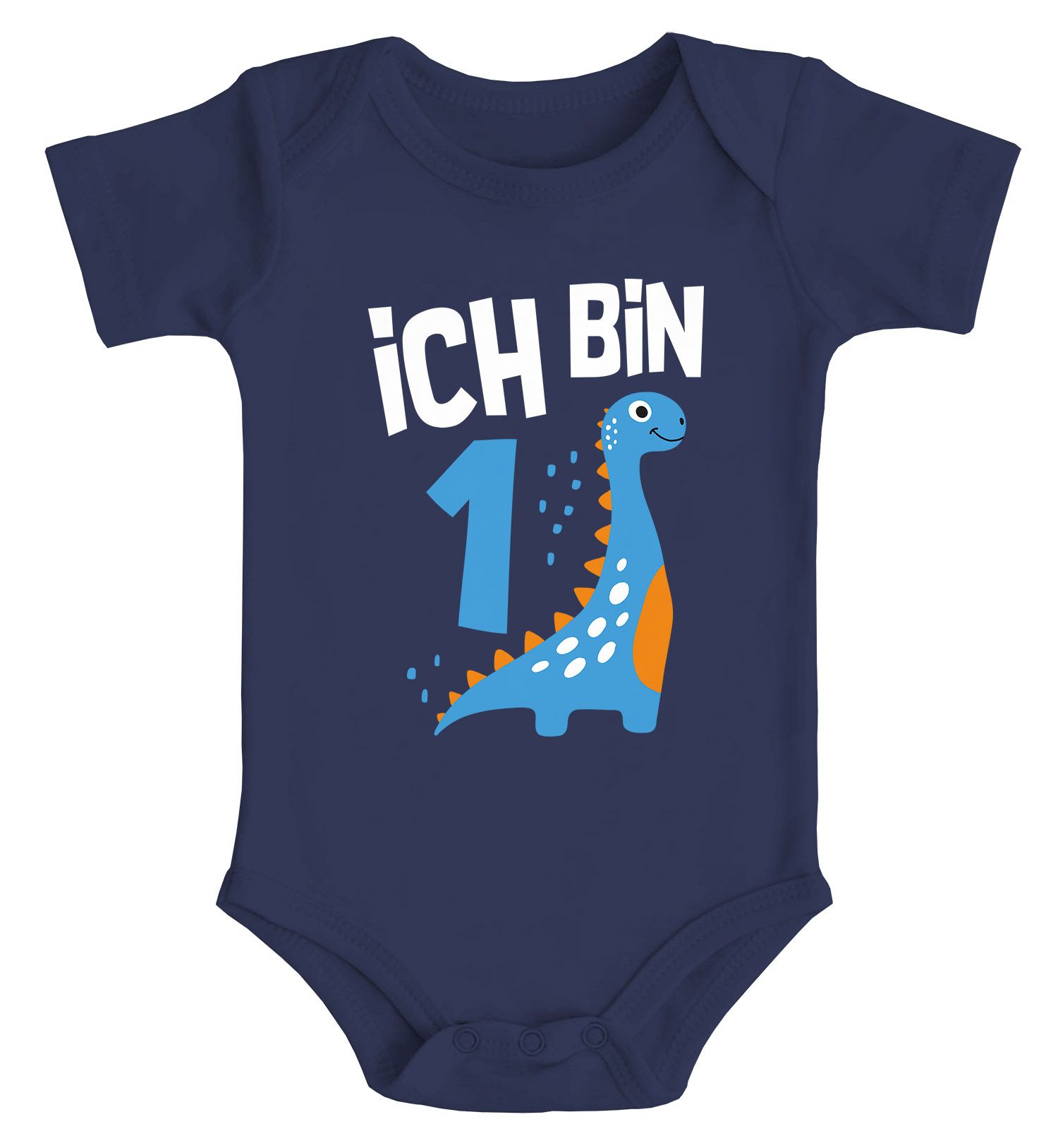 Babybody erster Geburtstag Spruch Ich bin 1 Dinosaurier Dino kurzarm