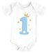 Babybody erster Geburtstag Zahl 1 bzw. 2 mit Krone und Sternen kurzarm Body Bio-Baumwolle Moonworks®preview