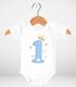 Babybody erster Geburtstag Zahl 1 bzw. 2 mit Krone und Sternen kurzarm Body Bio-Baumwolle Moonworks®preview
