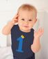 Babybody erster Geburtstag Zahl 1 mit Krone kurzarm Body Bio-Baumwolle Geschenk für Einjährige Moonworks®preview