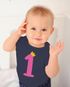 Babybody erster Geburtstag Zahl 1 mit Krone kurzarm Body Bio-Baumwolle Geschenk für Einjährige Moonworks®preview