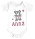 Babybody mit Namen und Zahl zum Geburtstag Teddy-Bär personalisierbare Baby Geschenke Bio-Baumwolle SpecialMe®preview