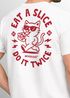 Backprint T-Shirt Herren Pizza Katze Spruch– Rückendruck im Comic-Stil – Printshirt Baumwolle Fashion Streetstyle Neverless®preview