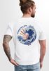 Backprint T-Shirt Herren Welle Kanagawa Japan Schriftzeichen Printshirt Brustlogo Sommer Fashion Neverless®preview