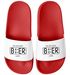 Badelatschen mit Spruch Bier Uhr– Witzige Fußbekleidung für Männer Frauen Unisex – Fun Geschenk für Mallorca Saufurlaub JGA Festival Outfit Moonworks®preview