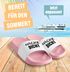 Badeschlappen Badelatschen Unisex mit Aufdruck Hacke Dicht ist Pflicht Bedruckt Herren Damen Badeschuhe Männer Frauen Geschenk Moonworks®preview