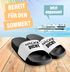 Badeschlappen Badelatschen Unisex mit Aufdruck Hacke Dicht ist Pflicht Bedruckt Herren Damen Badeschuhe Männer Frauen Geschenk Moonworks®preview