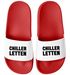 Badeschlappen Chiller-Lettem Badelatschen Unisex Spruch Lustig Relax Herren Damen Badeschuhe Urlaub Gadget Moonworks®preview
