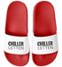 Badeschlappen Chiller-Lettem Badelatschen Unisex Spruch Lustig Relax Herren Damen Badeschuhe Urlaub Gadget Moonworks®preview