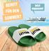 Badeschlappen Lustig Badelatschen mit Spruch SAUFI LETTEN – Party, Urlaub Malle Festival JGA Gadget – Sommer Pantoletten Herren Unisex Moonworks®preview