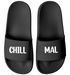 Badeschlappen mit Spruch Lustig Chill Mal Badelatschen Relax Unisex mit Aufdruck Herren Damen Badeschuhe Moonworks®preview
