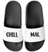 Badeschlappen mit Spruch Lustig Chill Mal Badelatschen Relax Unisex mit Aufdruck Herren Damen Badeschuhe Moonworks®preview