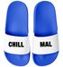 Badeschlappen mit Spruch Lustig Chill Mal Badelatschen Relax Unisex mit Aufdruck Herren Damen Badeschuhe Moonworks®preview