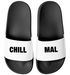 Badeschlappen mit Spruch Lustig Chill Mal Badelatschen Relax Unisex mit Aufdruck Herren Damen Badeschuhe Moonworks®preview