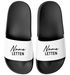 Badeschlappen personalisiert mit Name Letten Unisex Herren Damen Badeschuhe lustiges Geschenk mit Wunschname Moonworks®preview