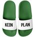 Badeschlappen Spruch Kein Plan Badelatschen Unisex mit Aufdruck Lustig Herren Damen Badeschuhe Urlaub Gadget Moonworks®preview