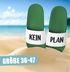 Badeschlappen Spruch Kein Plan Badelatschen Unisex mit Aufdruck Lustig Herren Damen Badeschuhe Urlaub Gadget Moonworks®preview