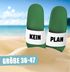 Badeschlappen Spruch Kein Plan Badelatschen Unisex mit Aufdruck Lustig Herren Damen Badeschuhe Urlaub Gadget Moonworks®preview