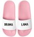 Badeschlappen Spruch Lustig  Badelatschen Unisex mit Aufdruck Drama Lama Herren Damen Badeschuhe Urlaubs Gadget Moonworks®preview